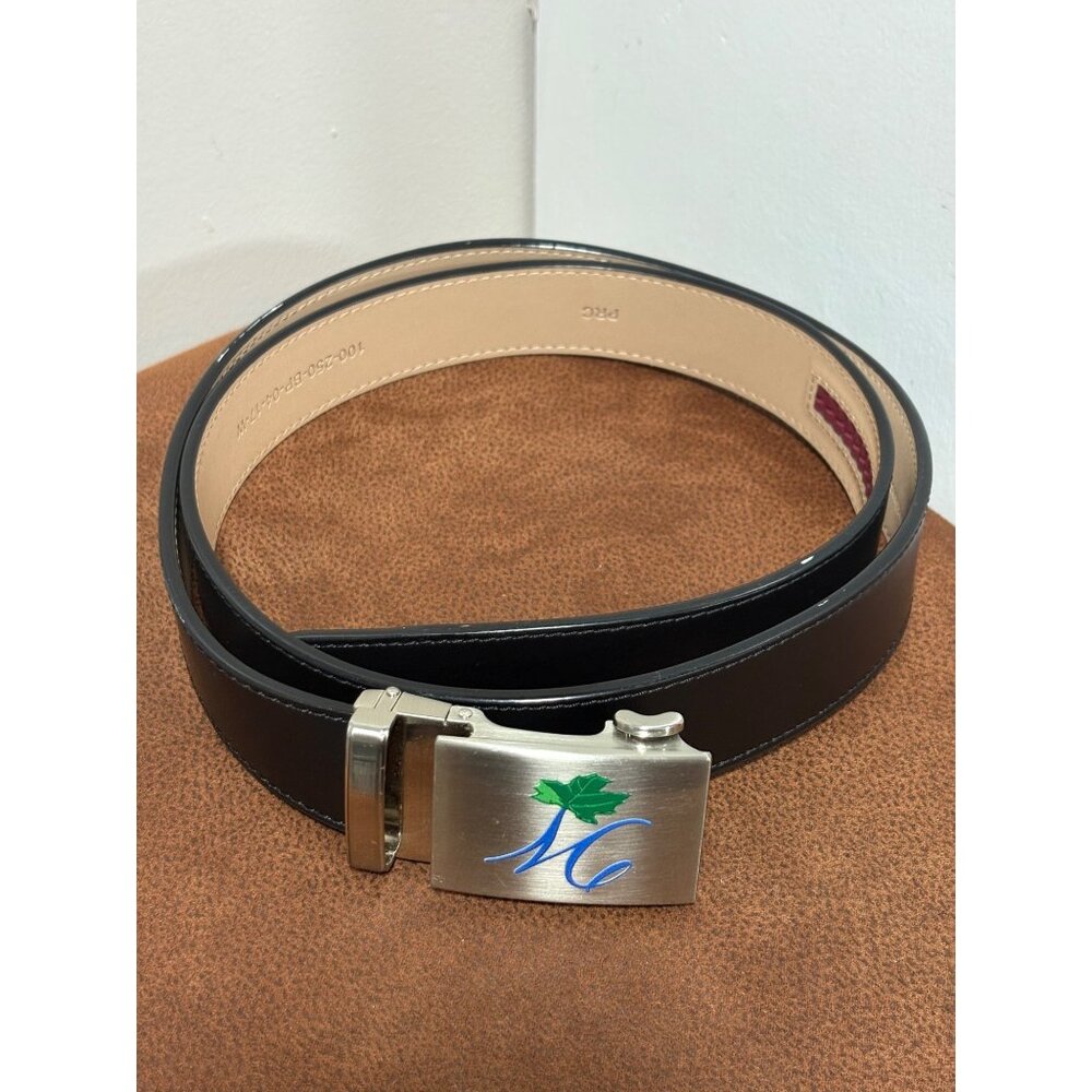 Nexbelt Genuine Leather Golf Belt Black No Holes Adjustable Size Ratchet